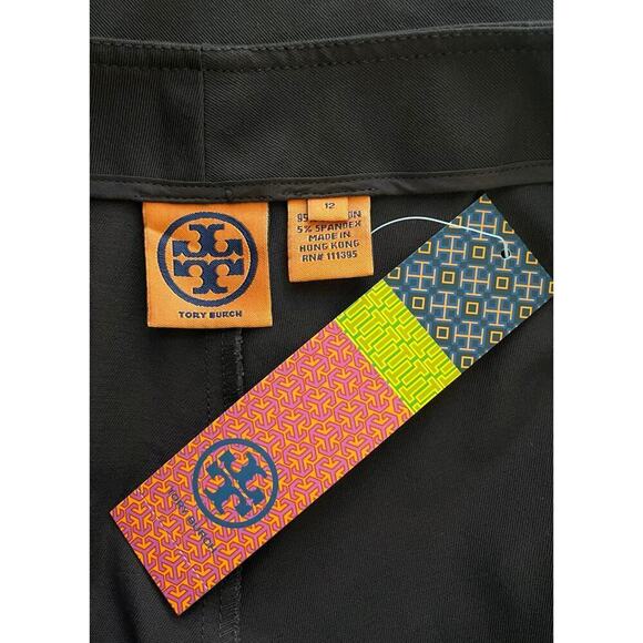 Tory Burch Stretch Twill Som Pant Capris Coconut Brown Size 12 Minimalist Casual - Picture 2 of 12